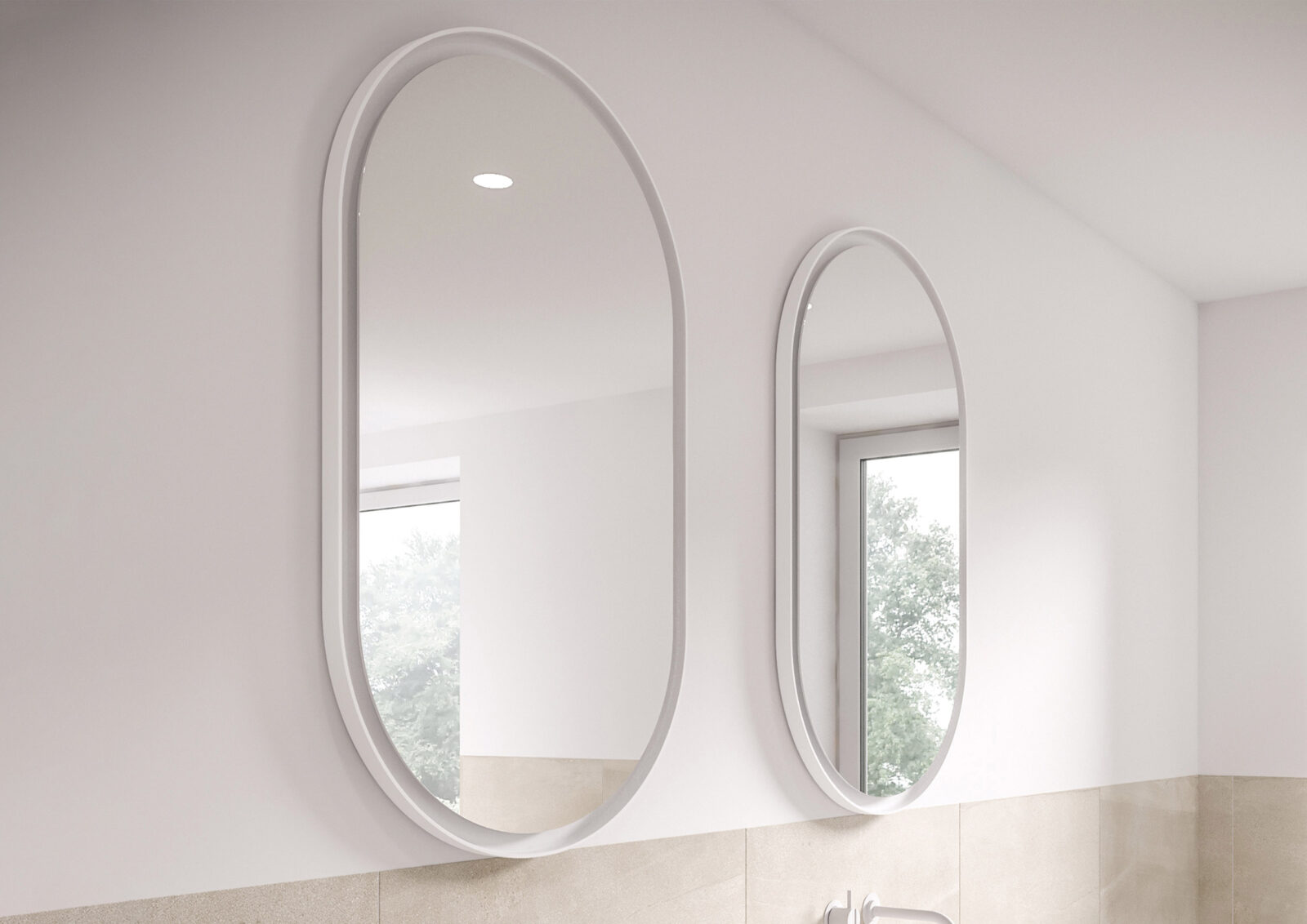 Zwei Spiegel BILBAO 2 über Doppelwaschtisch