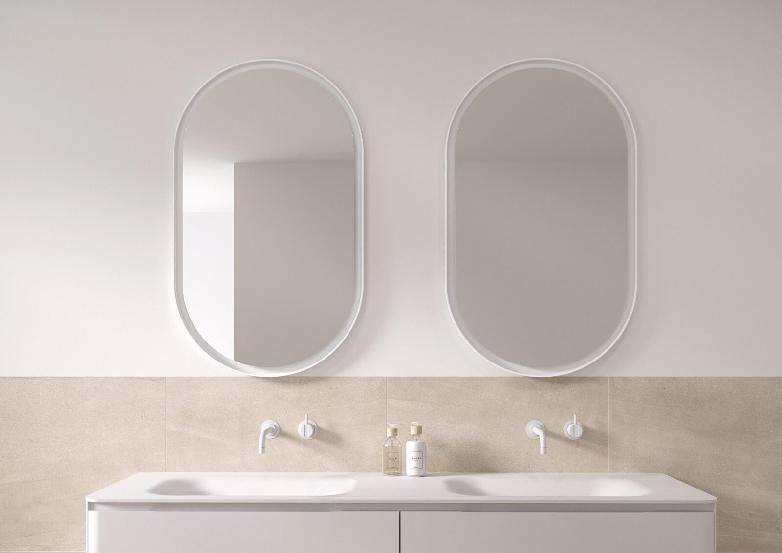 Zwei Spiegel BILBAO 2 über Doppelwaschtisch