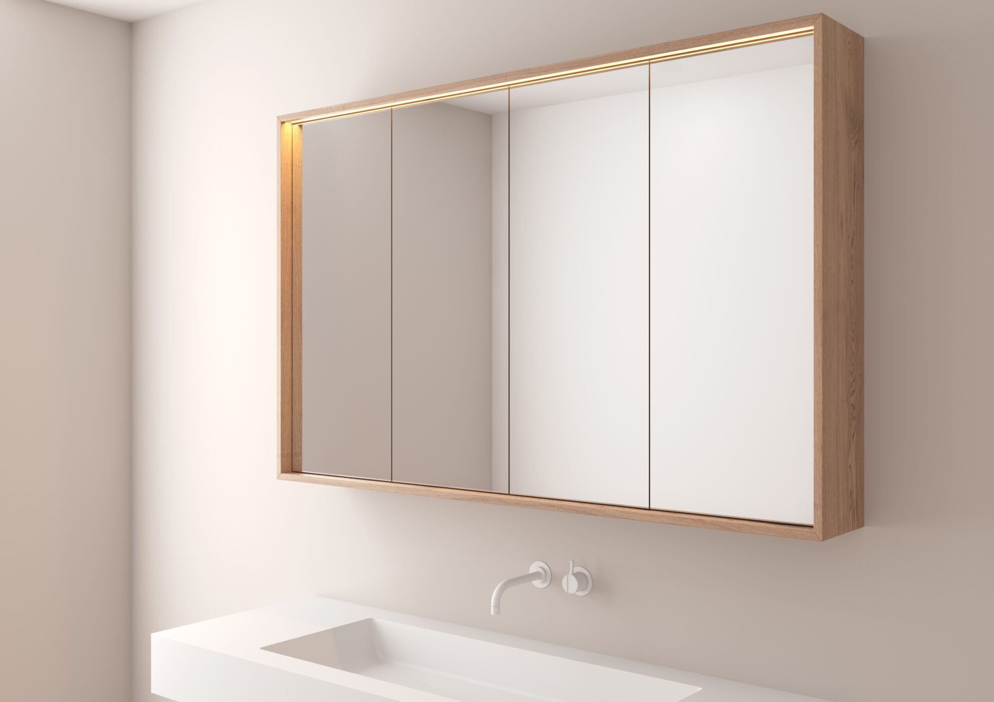 Maßgefertigter Spiegelschrank MIRR 1 in Echtholzfurnier