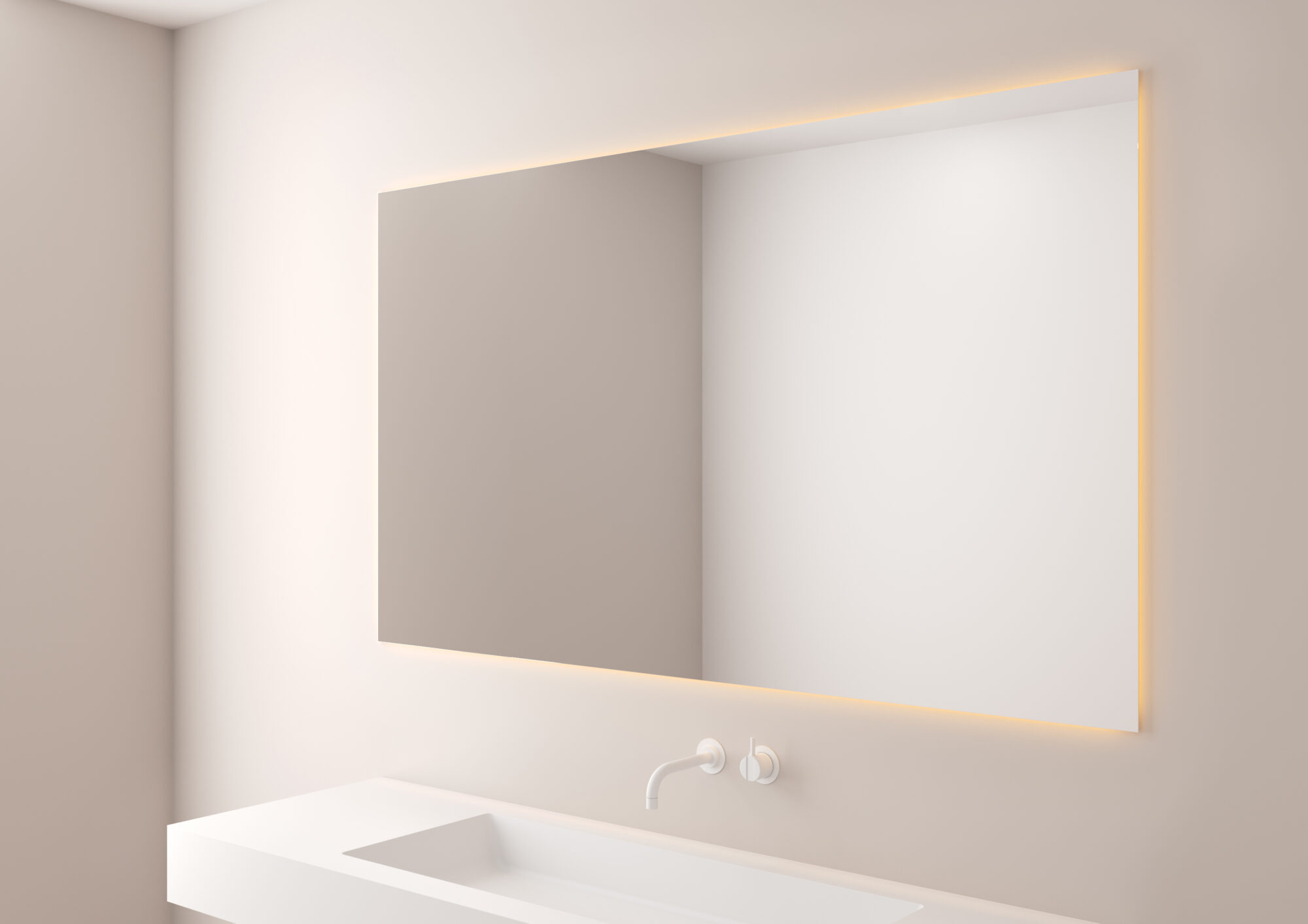 Rechteckiger Spiegel nach Maß mit LED hinterleuchtet