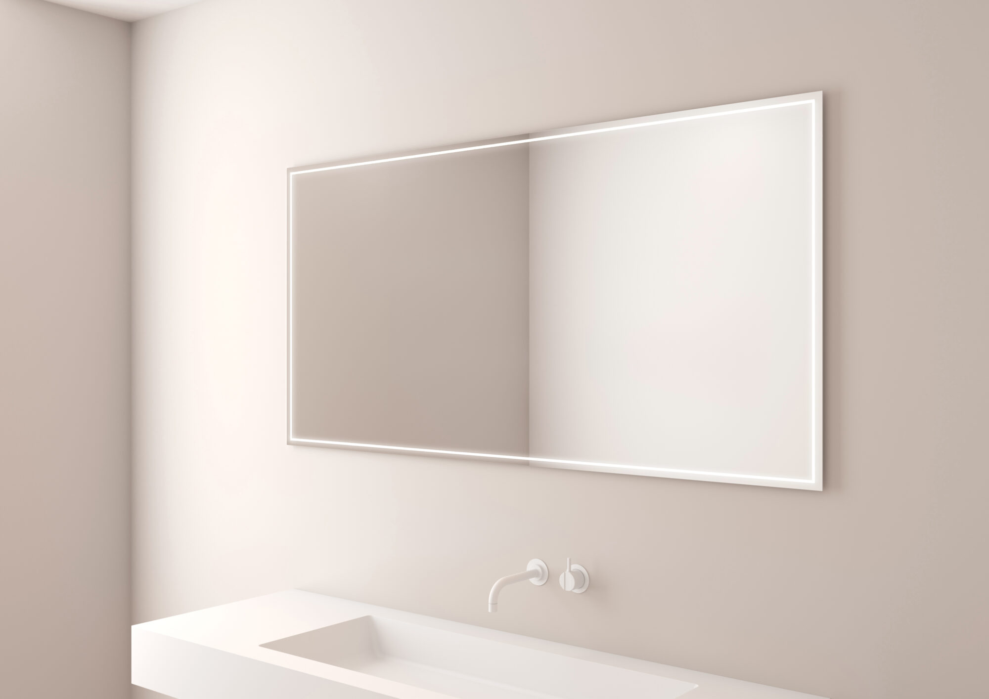 Maßgefertigter Spiegel FRAME mit umlaufendem LED Profil