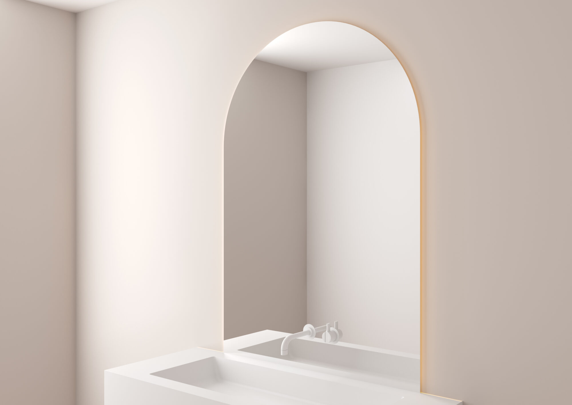 Spiegel in freier Form mit LED hinterleuchtet