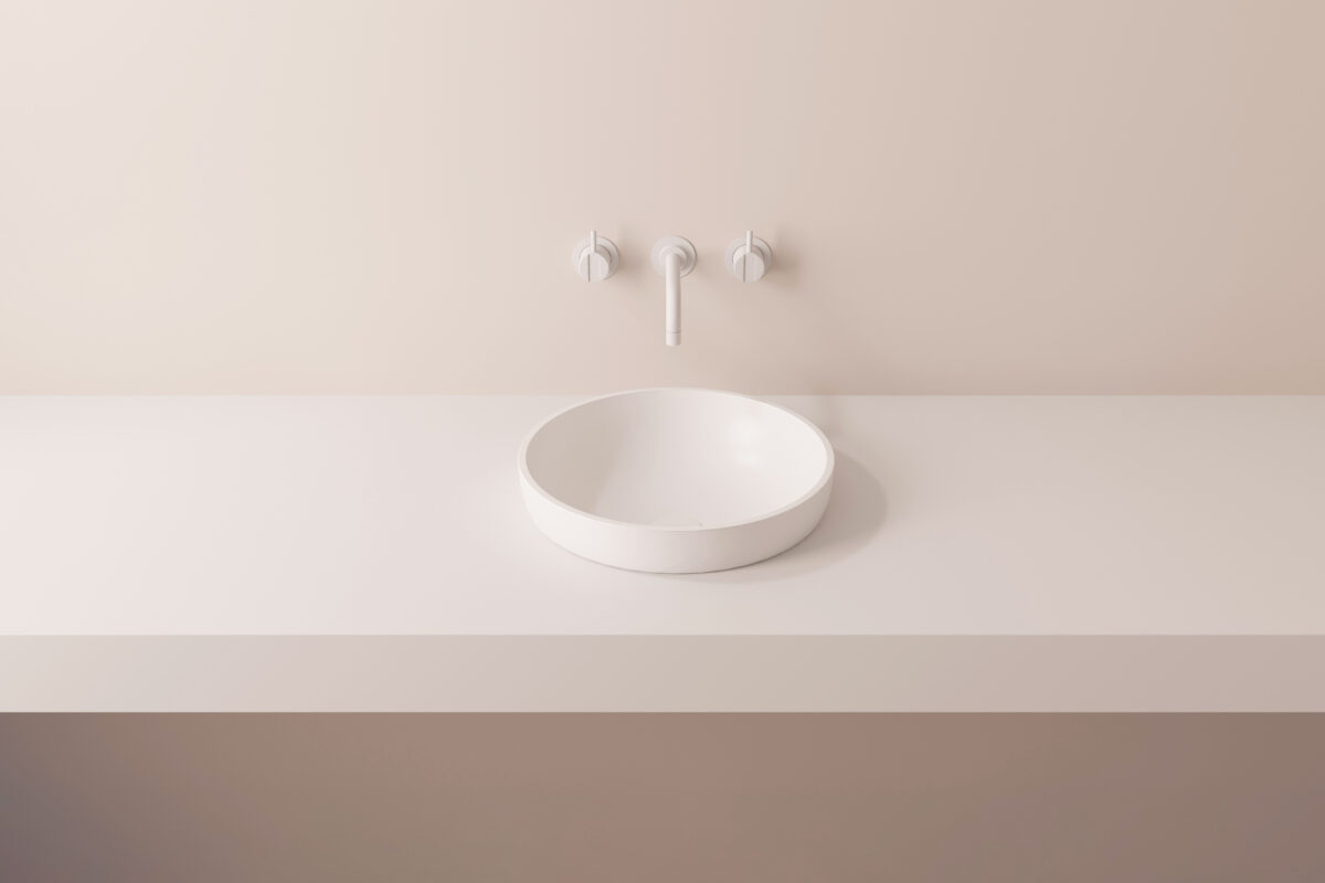 DEVA semi semi-recessed basin in mineral matt