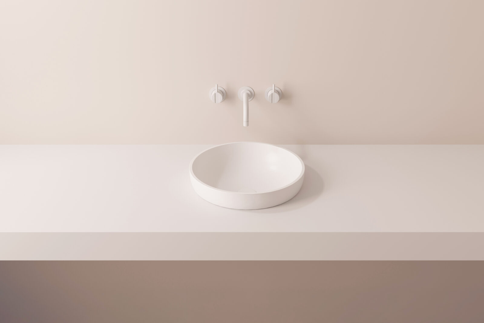 DEVA semi semi-recessed basin in mineral matt