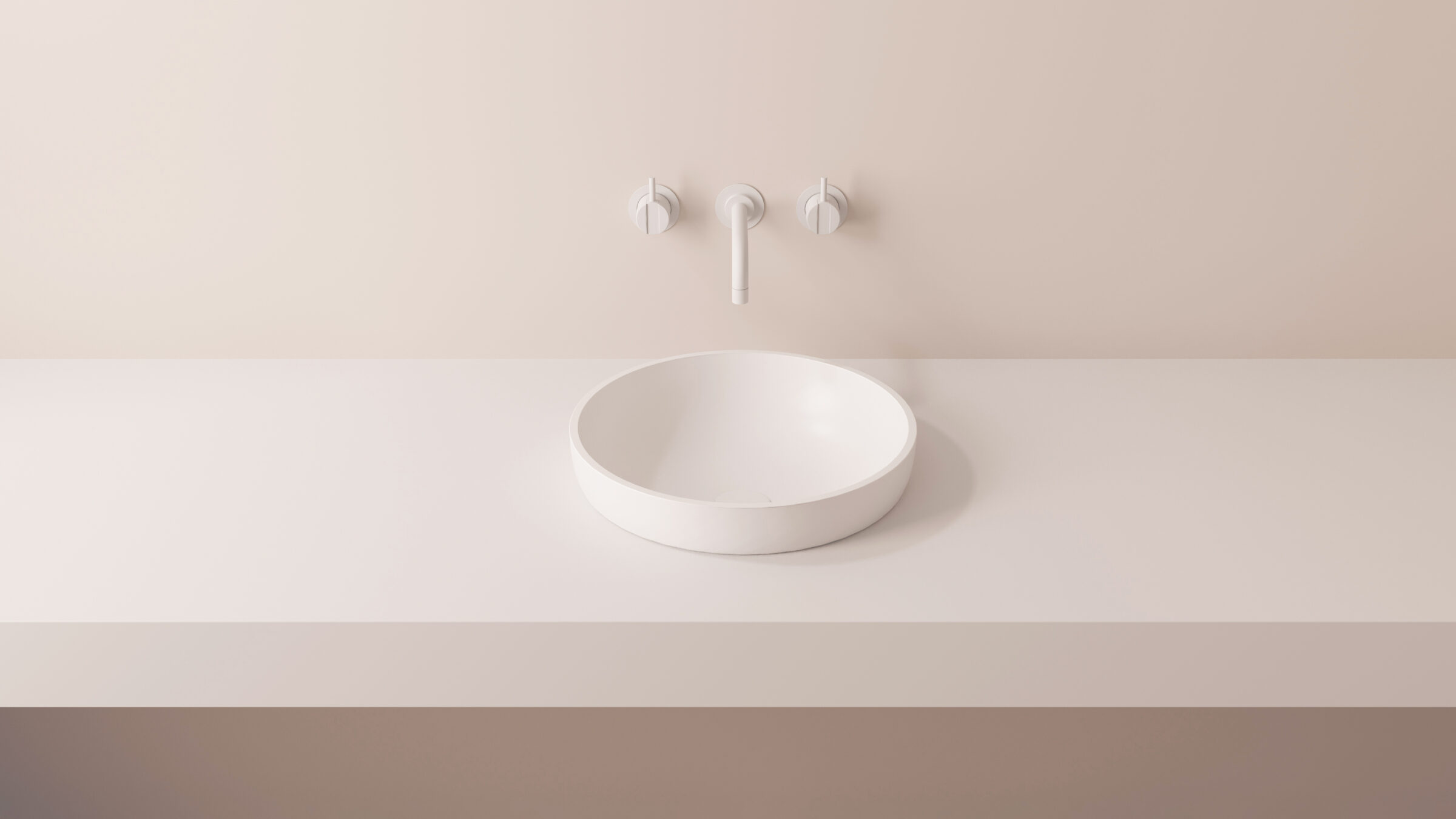 DEVA semi semi-recessed basin in mineral matt