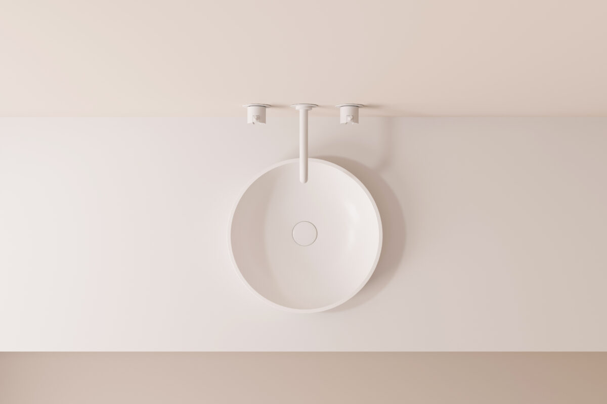 Halbeinbaubecken DEVA semi aus mineral matt Draufsicht