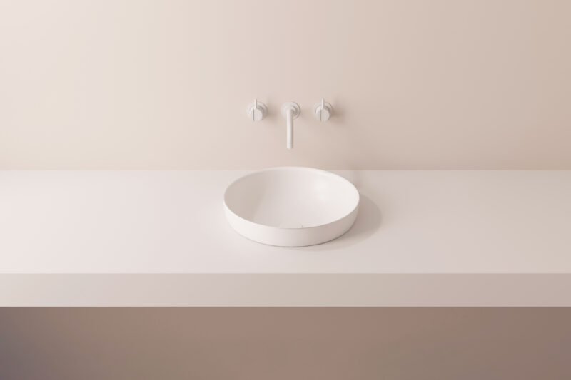 DEVA soft semi semi-recessed basin in mineral matt
