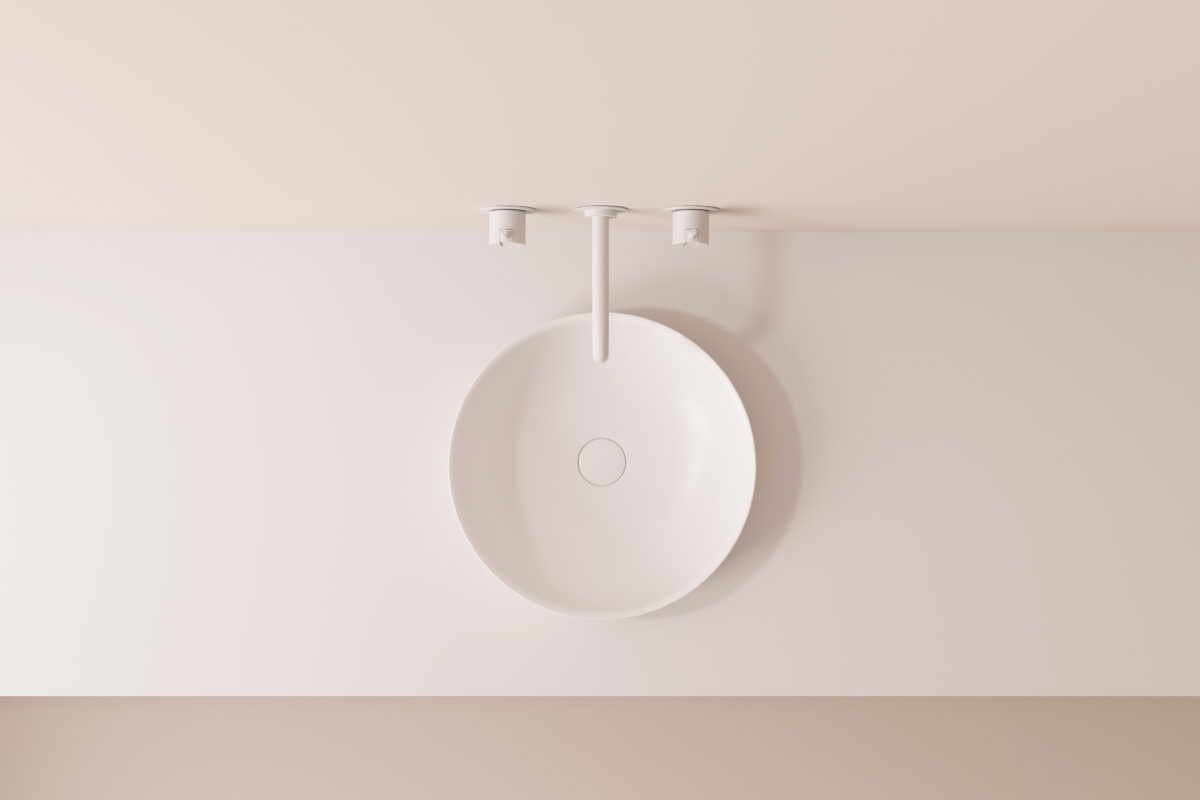 Halbeinbaubecken DEVA soft semi aus mineral matt Draufsicht